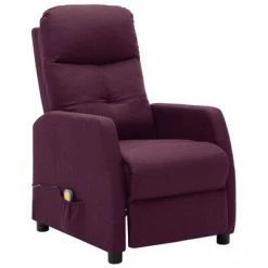 VidaXL Fauteuil inclinable de massage Violet Tissu