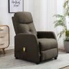 VidaXL Fauteuil inclinable de massage Taupe Tissu