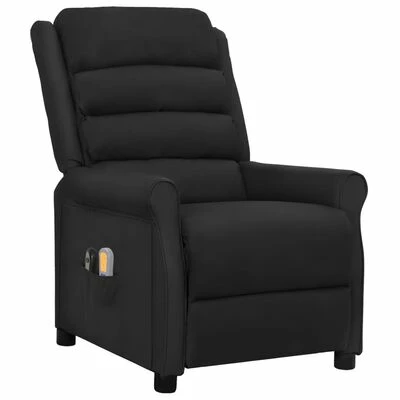 VidaXL Fauteuil inclinable électrique de massage Noir Similicuir 2 VidaXL Fauteuil inclinable électrique de massage Noir Similicuir – Image 2