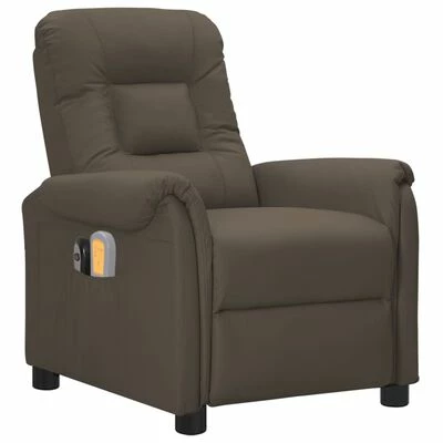 VidaXL Fauteuil inclinable électrique de massage Gris Similicuir 2 VidaXL Fauteuil inclinable électrique de massage Gris Similicuir – Image 2
