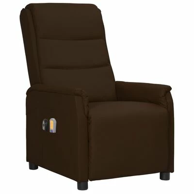 VidaXL Fauteuil inclinable électrique de massage Marron Similicuir 2 VidaXL Fauteuil inclinable électrique de massage Marron Similicuir – Image 2