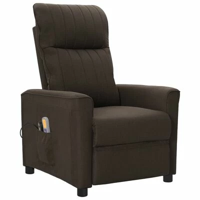 VidaXL Fauteuil électrique de massage Marron foncé Tissu 2 VidaXL Fauteuil électrique de massage Marron foncé Tissu – Image 2