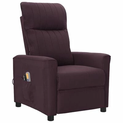 VidaXL Fauteuil électrique de massage Violet Tissu 2 VidaXL Fauteuil électrique de massage Violet Tissu – Image 2