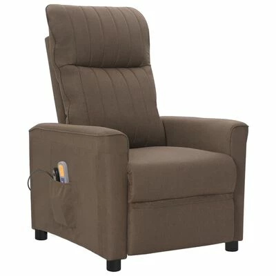 VidaXL Fauteuil électrique de massage Taupe Tissu 2 VidaXL Fauteuil électrique de massage Taupe Tissu – Image 2