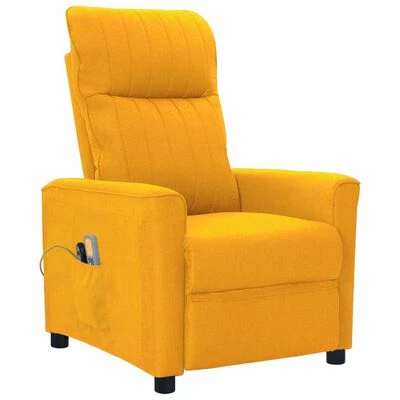 VidaXL Fauteuil électrique de massage Jaune Tissu 2 VidaXL Fauteuil électrique de massage Jaune Tissu – Image 2