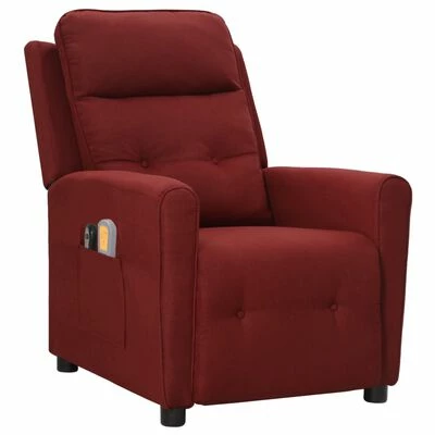 VidaXL Fauteuil électrique de massage Rouge bordeaux Tissu 2 VidaXL Fauteuil électrique de massage Rouge bordeaux Tissu – Image 2