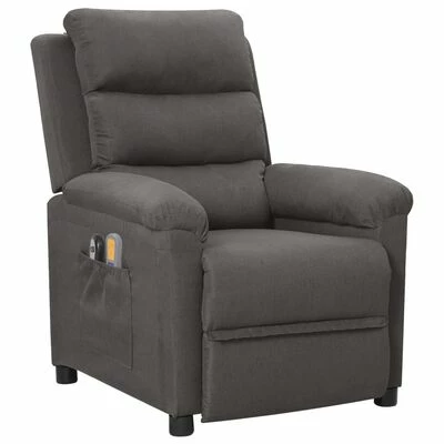 VidaXL Fauteuil électrique de massage Gris foncé Tissu 2 VidaXL Fauteuil électrique de massage Gris foncé Tissu – Image 2