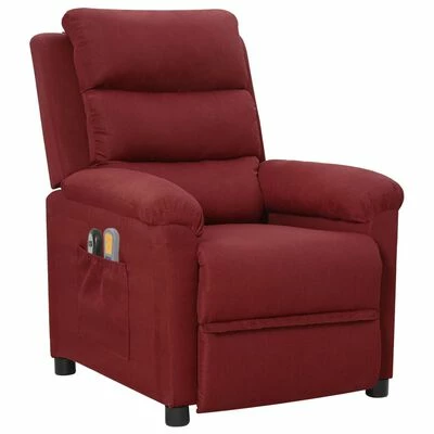 VidaXL Fauteuil électrique de massage Rouge bordeaux Tissu 2 VidaXL Fauteuil électrique de massage Rouge bordeaux Tissu – Image 2