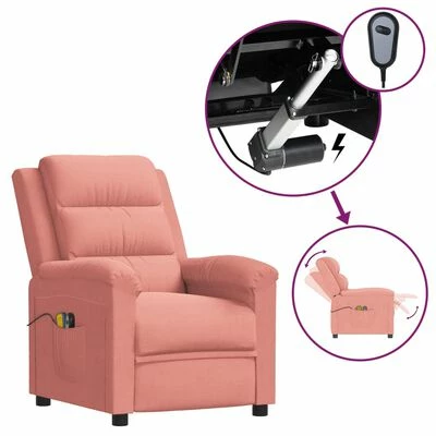 VidaXL Fauteuil électrique de massage Rose Velours 1 VidaXL Fauteuil électrique de massage Rose Velours