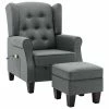 VidaXL Fauteuil de massage avec repose-pied Gris clair Tissu