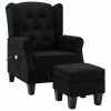 VidaXL Fauteuil de massage avec repose-pied Noir Tissu