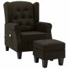 VidaXL Fauteuil de massage avec repose-pied Marron foncé Tissu