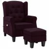 VidaXL Fauteuil de massage avec repose-pied Violet Tissu