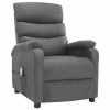 VidaXL Fauteuil inclinable de massage Gris clair Tissu