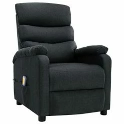 VidaXL Fauteuil inclinable de massage Gris foncé Tissu