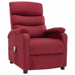 VidaXL Fauteuil inclinable de massage Rouge bordeaux Tissu