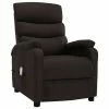 VidaXL Fauteuil inclinable de massage Marron foncé Tissu