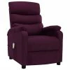 VidaXL Fauteuil inclinable de massage Violet Tissu