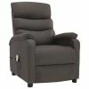 VidaXL Fauteuil inclinable de massage Taupe Tissu