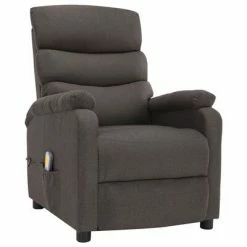 VidaXL Fauteuil inclinable de massage Taupe Tissu