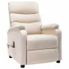 VidaXL Fauteuil inclinable de massage Crème Tissu