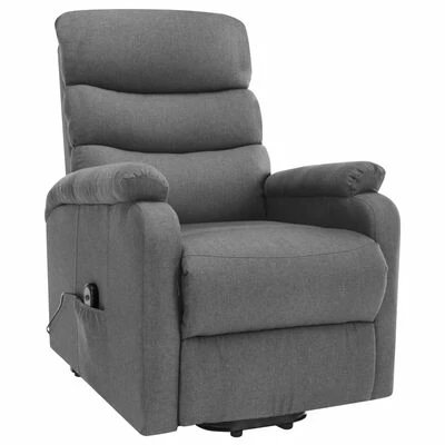 VidaXL Fauteuil inclinable de massage Gris clair Tissu 2 VidaXL Fauteuil inclinable de massage Gris clair Tissu – Image 2