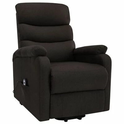VidaXL Fauteuil inclinable de massage Marron foncé Tissu 2 VidaXL Fauteuil inclinable de massage Marron foncé Tissu – Image 2
