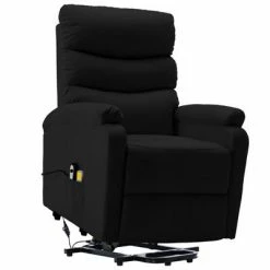 VidaXL Fauteuil inclinable de massage Noir Similicuir