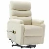 VidaXL Fauteuil inclinable de massage Blanc crème Similicuir