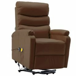 VidaXL Fauteuil inclinable de massage Marron Similicuir