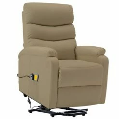 VidaXL Fauteuil inclinable de massage Cappuccino Similicuir