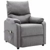 VidaXL Fauteuil inclinable de massage Gris clair Tissu