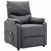 VidaXL Fauteuil inclinable de massage Gris foncé Tissu