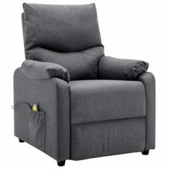 VidaXL Fauteuil inclinable de massage Gris foncé Tissu