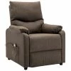 VidaXL Fauteuil inclinable de massage Marron Tissu