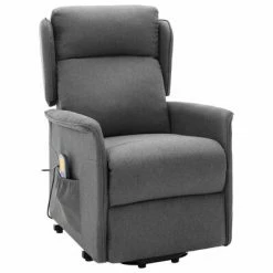 VidaXL Fauteuil de massage inclinable Gris clair Tissu -Fauteuils électriques Soldes image 2 324031