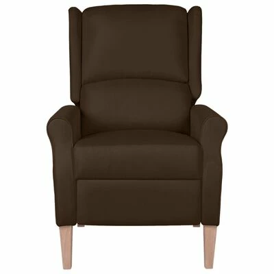 VidaXL Fauteuil de massage inclinable Marron foncé Tissu 2 VidaXL Fauteuil de massage inclinable Marron foncé Tissu – Image 2