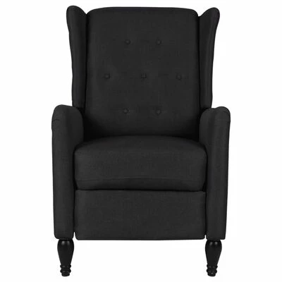 VidaXL Fauteuil de massage inclinable Noir Tissu 2 VidaXL Fauteuil de massage inclinable Noir Tissu – Image 2