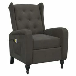 VidaXL Fauteuil de massage inclinable Gris foncé Velours