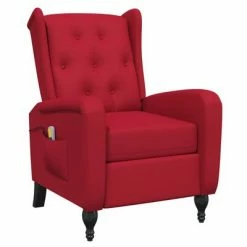 VidaXL Fauteuil de massage inclinable Rouge bordeaux Velours