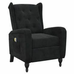 VidaXL Fauteuil de massage inclinable Noir Velours