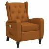 VidaXL Fauteuil de massage inclinable Marron Velours