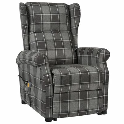 VidaXL Fauteuil de massage inclinable Gris Tissu 2 VidaXL Fauteuil de massage inclinable Gris Tissu – Image 2