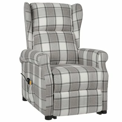 VidaXL Fauteuil de massage inclinable Gris Tissu 2 VidaXL Fauteuil de massage inclinable Gris Tissu – Image 2