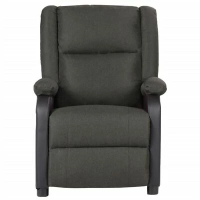 VidaXL Fauteuil de massage inclinable Gris foncé Similicuir et tissu 2 VidaXL Fauteuil de massage inclinable Gris foncé Similicuir et tissu – Image 2