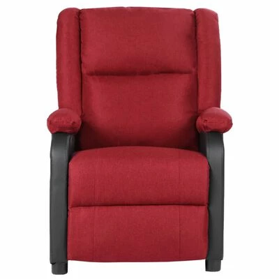 VidaXL Fauteuil de massage inclinable Bordeaux Similicuir et tissu 2 VidaXL Fauteuil de massage inclinable Bordeaux Similicuir et tissu – Image 2