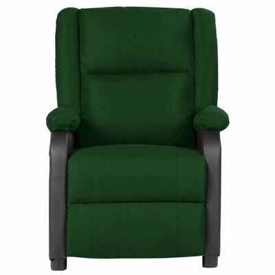 VidaXL Fauteuil de massage inclinable Vert foncé Similicuir et tissu 2 VidaXL Fauteuil de massage inclinable Vert foncé Similicuir et tissu – Image 2