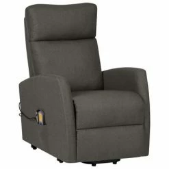 VidaXL Fauteuil de massage inclinable Gris foncé Tissu -Fauteuils électriques Soldes image 2 329616