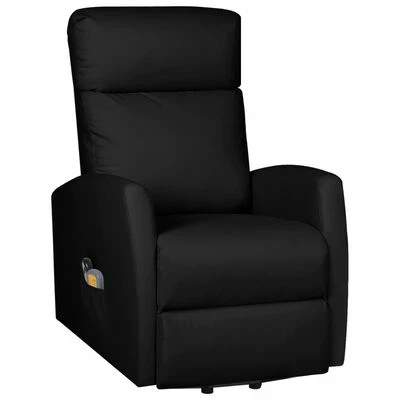 VidaXL Fauteuil inclinable de massage Noir Similicuir 2 VidaXL Fauteuil inclinable de massage Noir Similicuir – Image 2