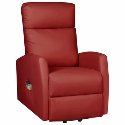VidaXL Fauteuil inclinable de massage Rouge bordeaux Similicuir 2 VidaXL Fauteuil inclinable de massage Rouge bordeaux Similicuir – Image 2